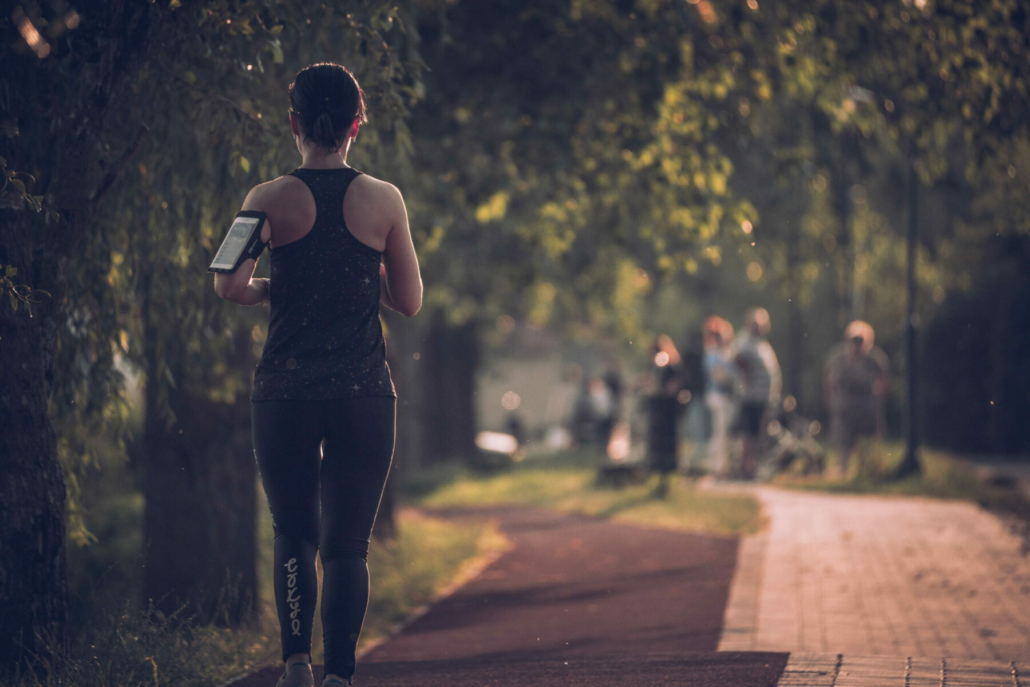 Woman exercising outdoors