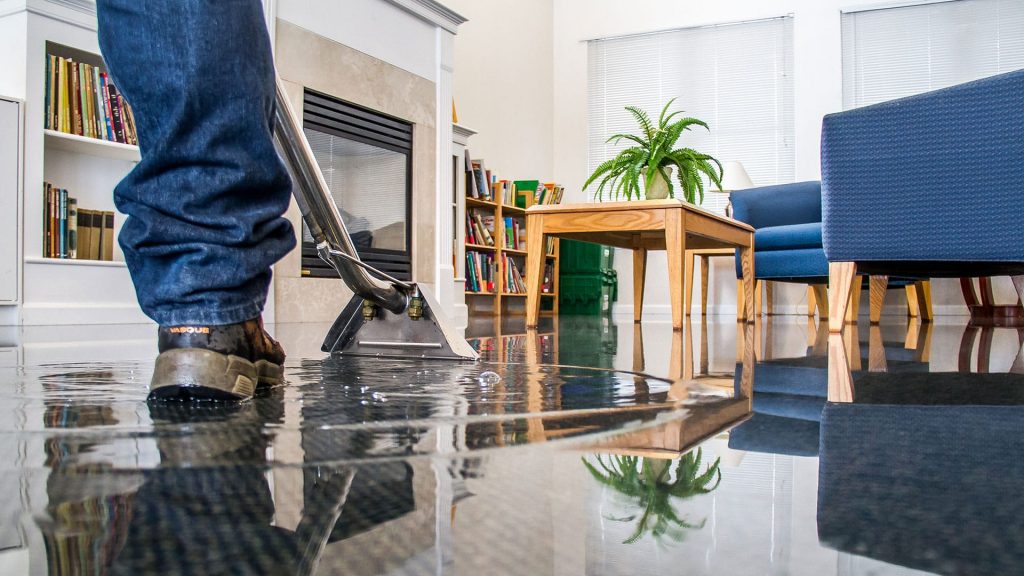 water damage to floor in home