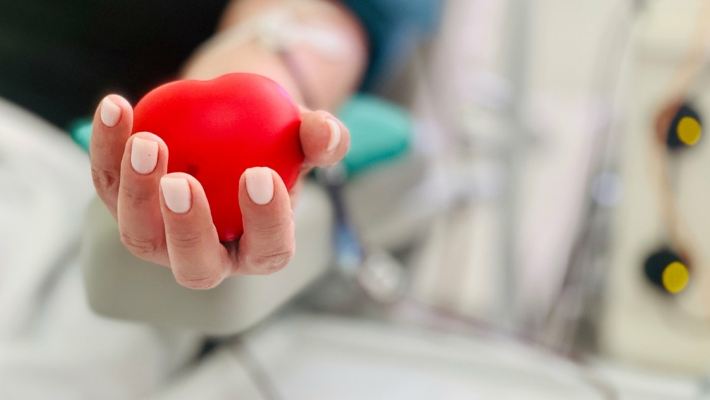 donating blood photo of heart in hand